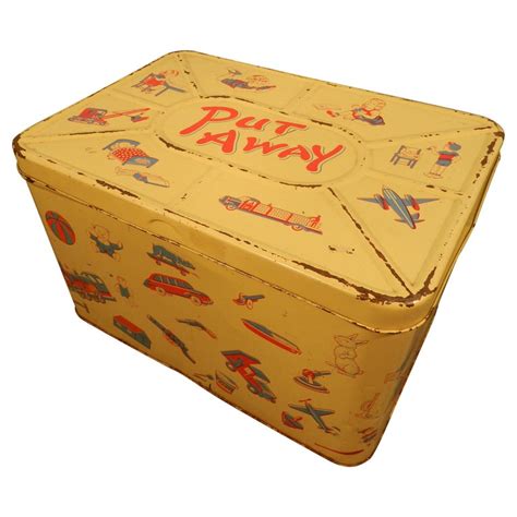 large trunk shaped vintage metal toy boxes|Vintage Toy Chest .